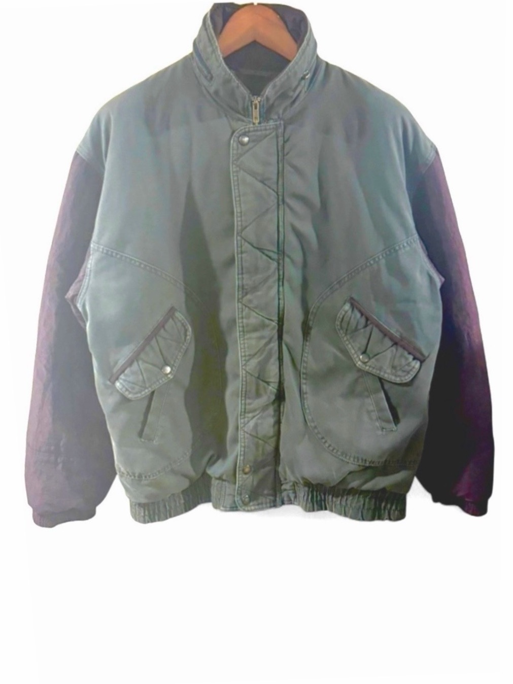 Vintage North Bay World-Travel Fleece-Lined Bomber Jacket Size Menâs Medium